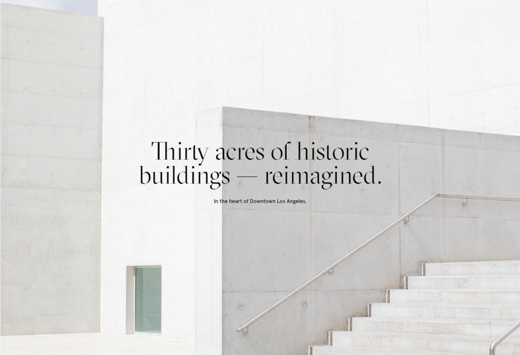 closeup of Row DTLA's exterior.