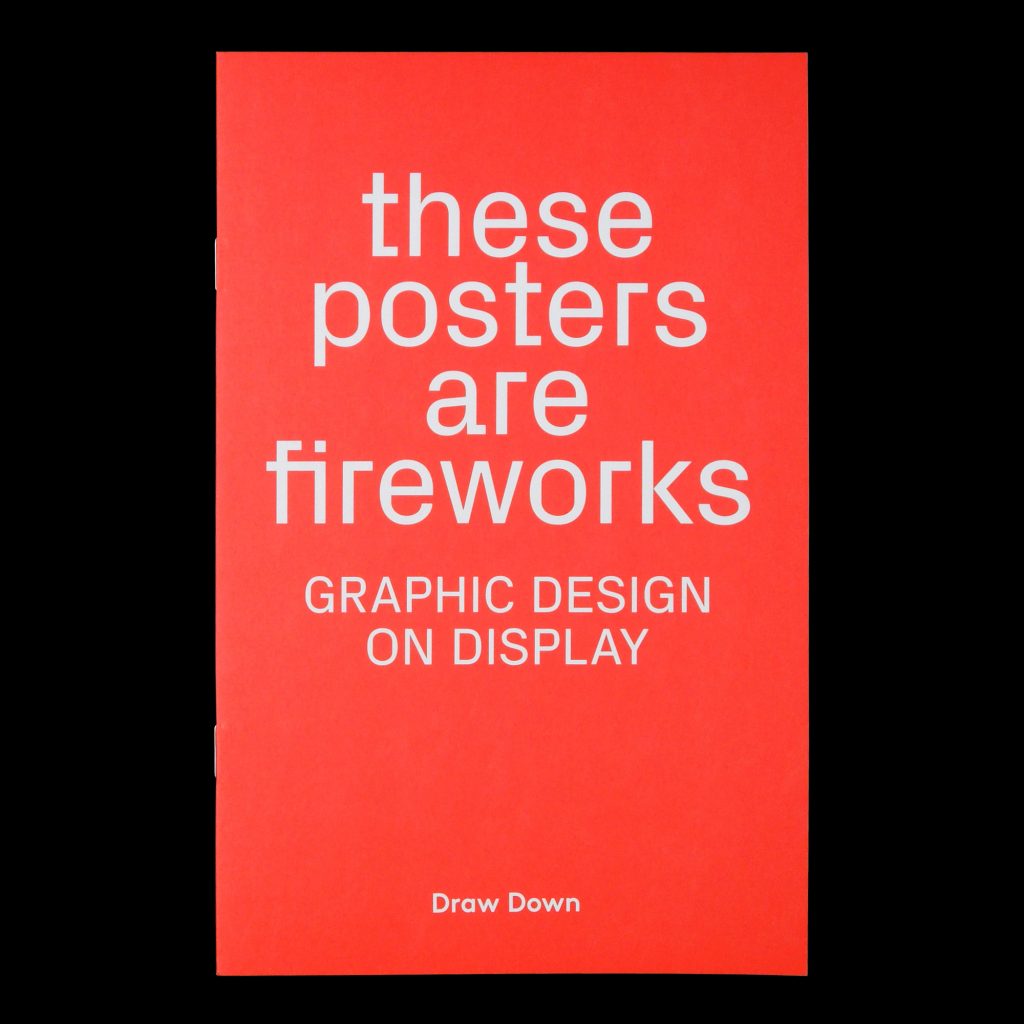 A red book cover that says "These posters are fireworks."