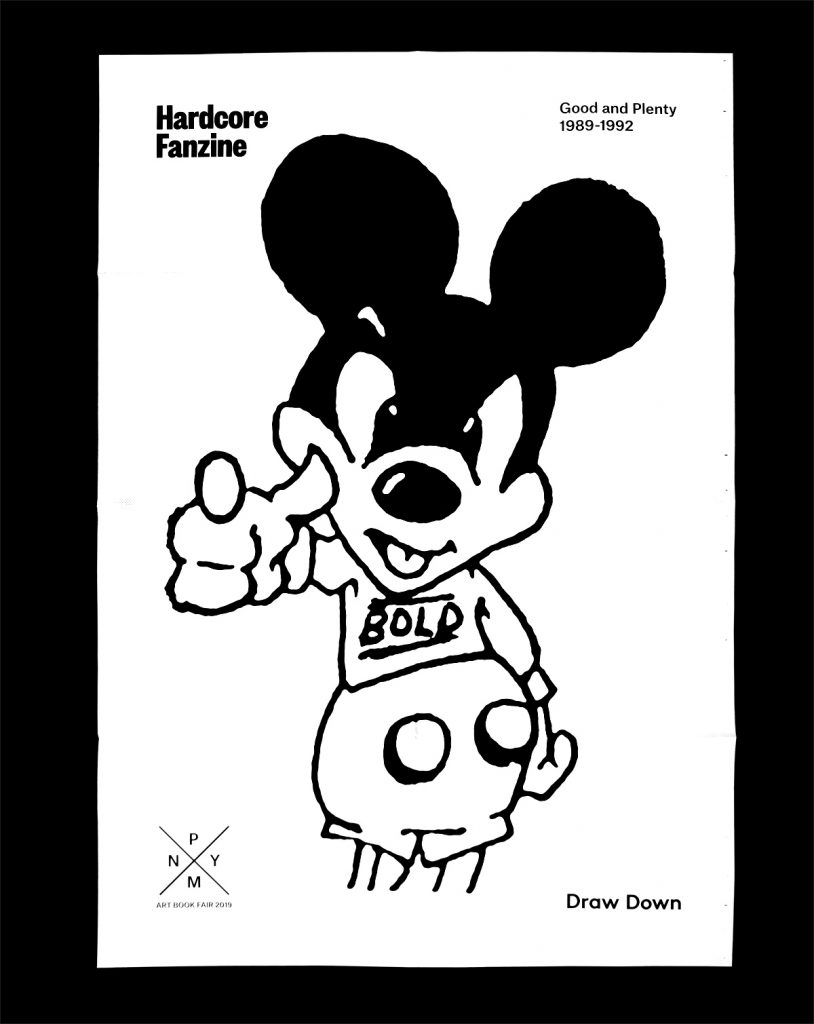 A black and white poster with an illustration of a mouse.
