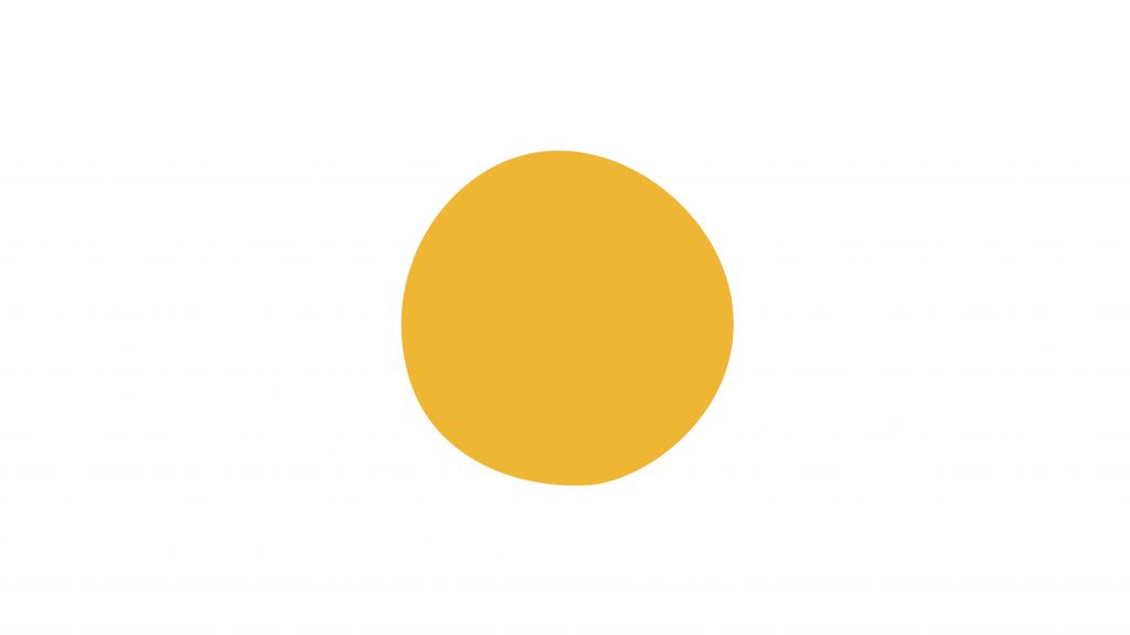 A yellow circle against a white background. A close-up of a branding element.