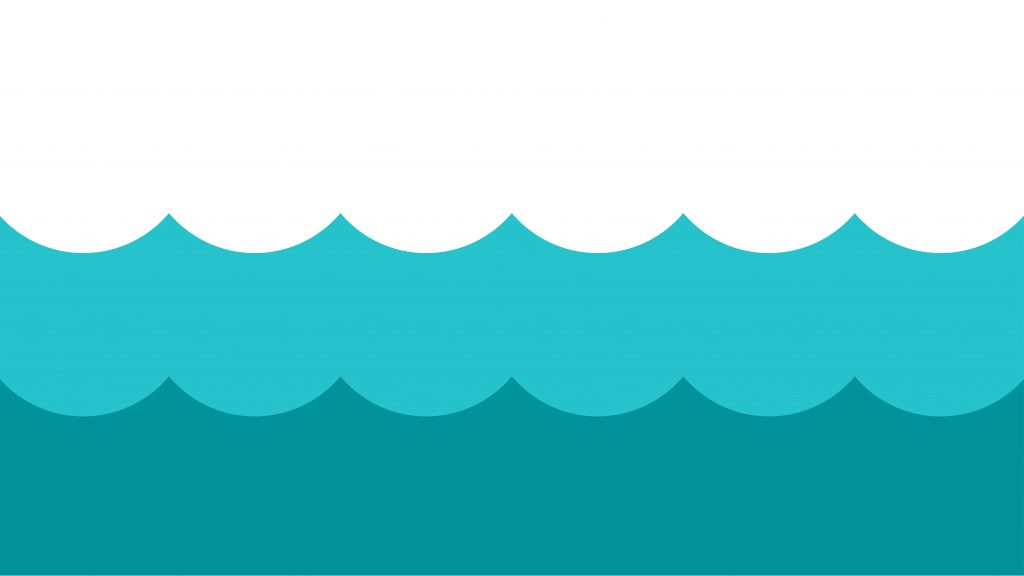 An illustration of abstract, simply drawn waves against a white background. A close-up of a branding element.