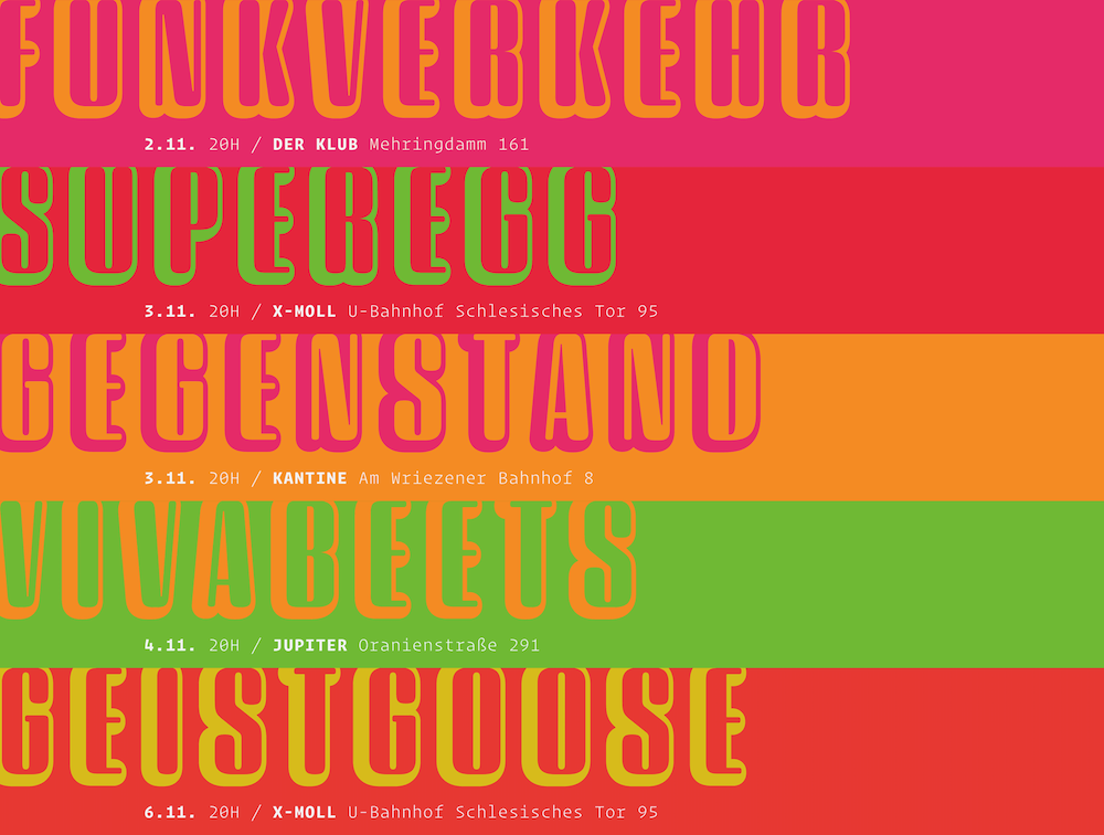 Type specimen featuring funky serif type