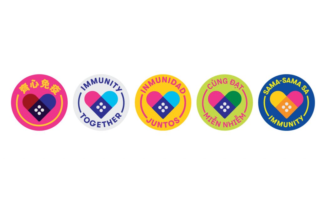 A variety of colorful stickers against a white background.
