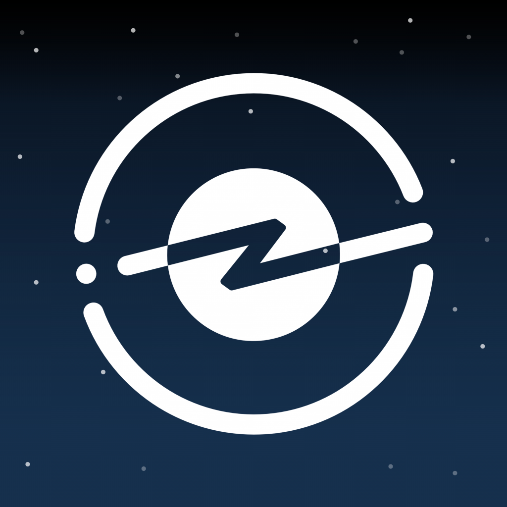 A logo that consists of a circle with a zigzag inside of it.